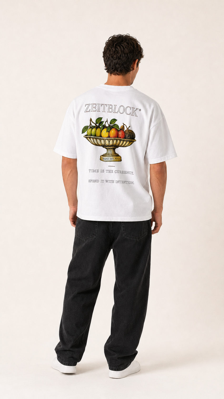 TIME IS THE CURRENCY – Premium Backprint T-Shirt | ZEITBLOCK®