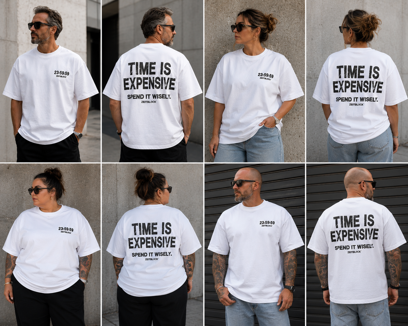 ZEITBLOCK® TIME IS EXPENSIVE – Premium Heavy Oversized T-Shirt | 300 GSM Heavyweight Cotton