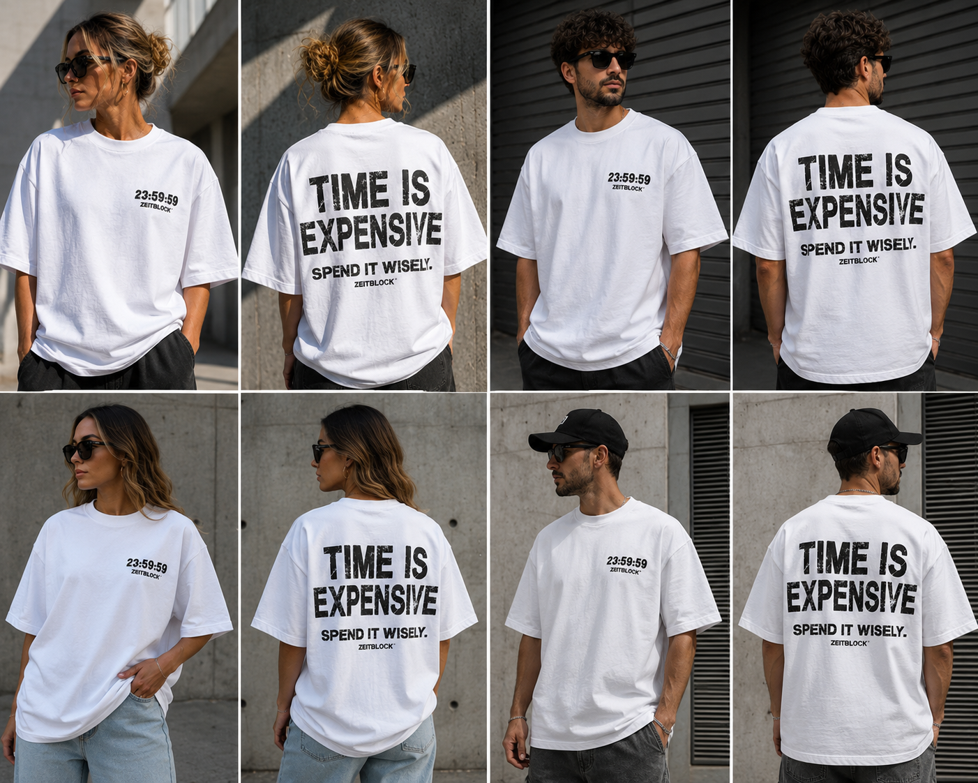 ZEITBLOCK® TIME IS EXPENSIVE – Premium Heavy Oversized T-Shirt | 300 GSM Heavyweight Cotton