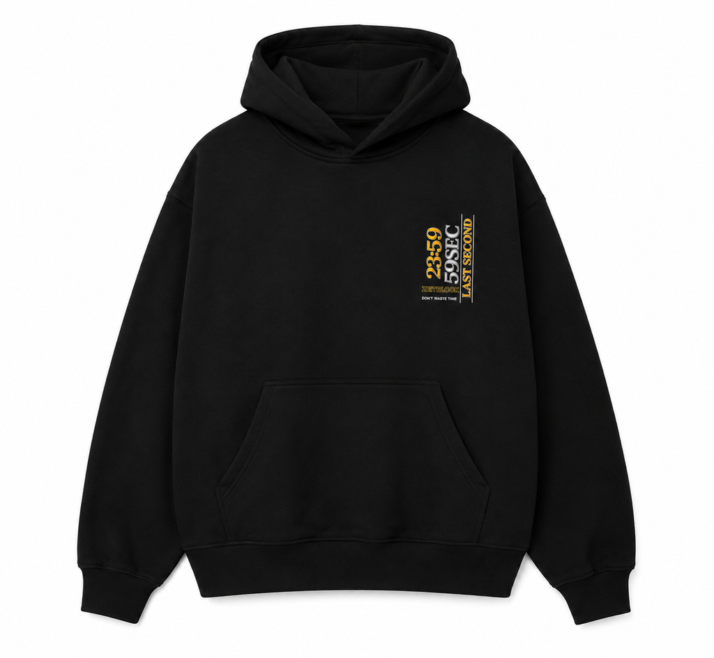 ZEITBLOCK® 23:59 LAST SECOND Premium Heavyweight Oversized Hoodie
