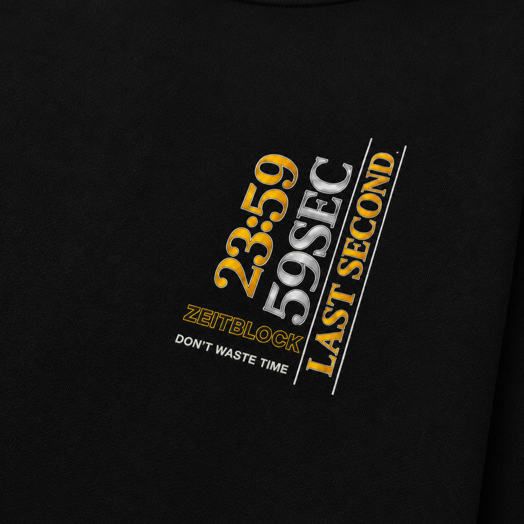 ZEITBLOCK® 23:59 LAST SECOND Premium Heavyweight Oversized Hoodie