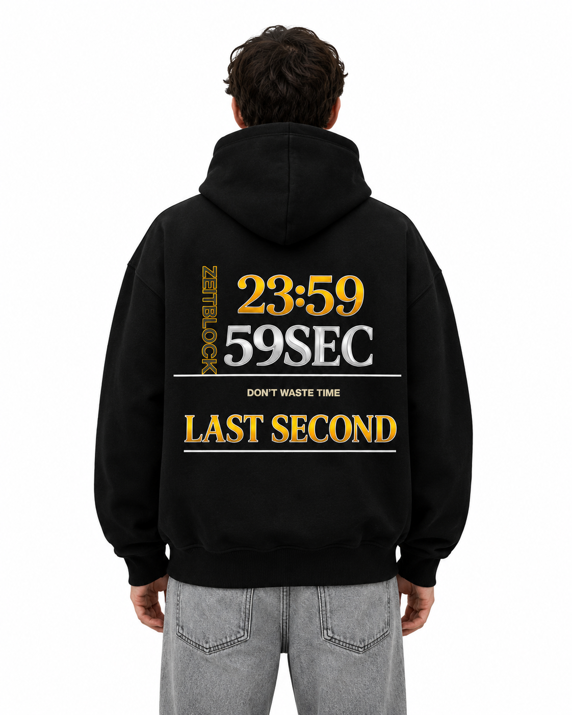 ZEITBLOCK® 23:59 LAST SECOND Premium Heavyweight Oversized Hoodie