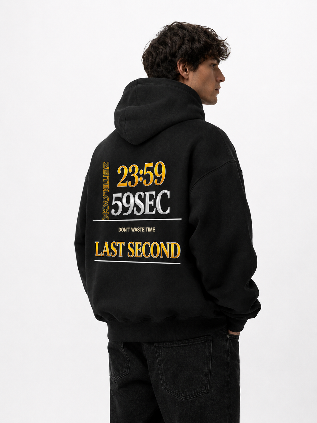ZEITBLOCK® 23:59 LAST SECOND Premium Heavyweight Oversized Hoodie