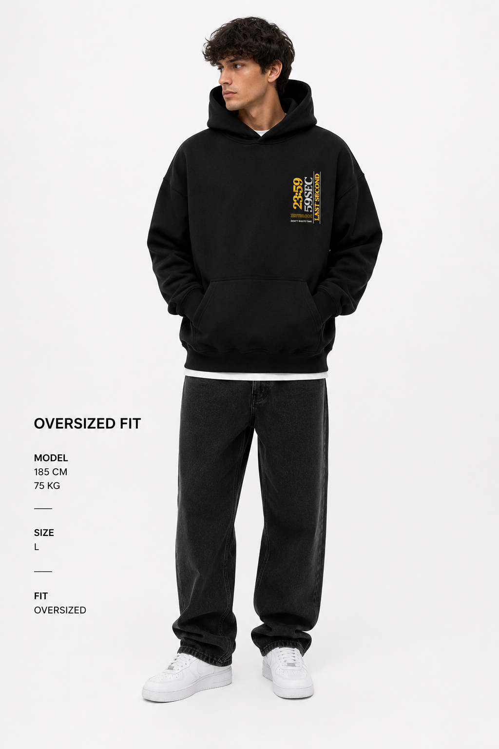 ZEITBLOCK® 23:59 LAST SECOND Premium Heavyweight Oversized Hoodie