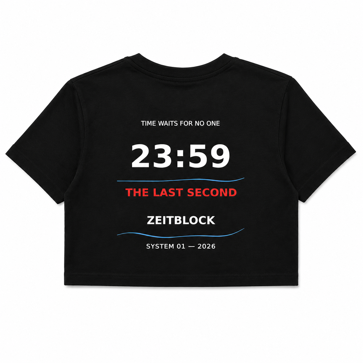 ZEITBLOCK Cropped Tee – „23:59“