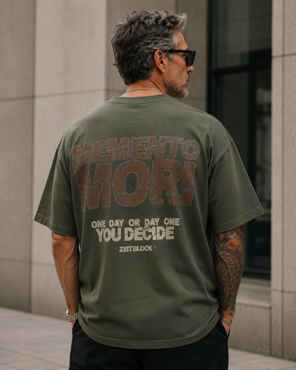 ZEITBLOCK® Memento Mori  Heavy Oversized Gym Tee | Premium 300 GSM Streetwear
