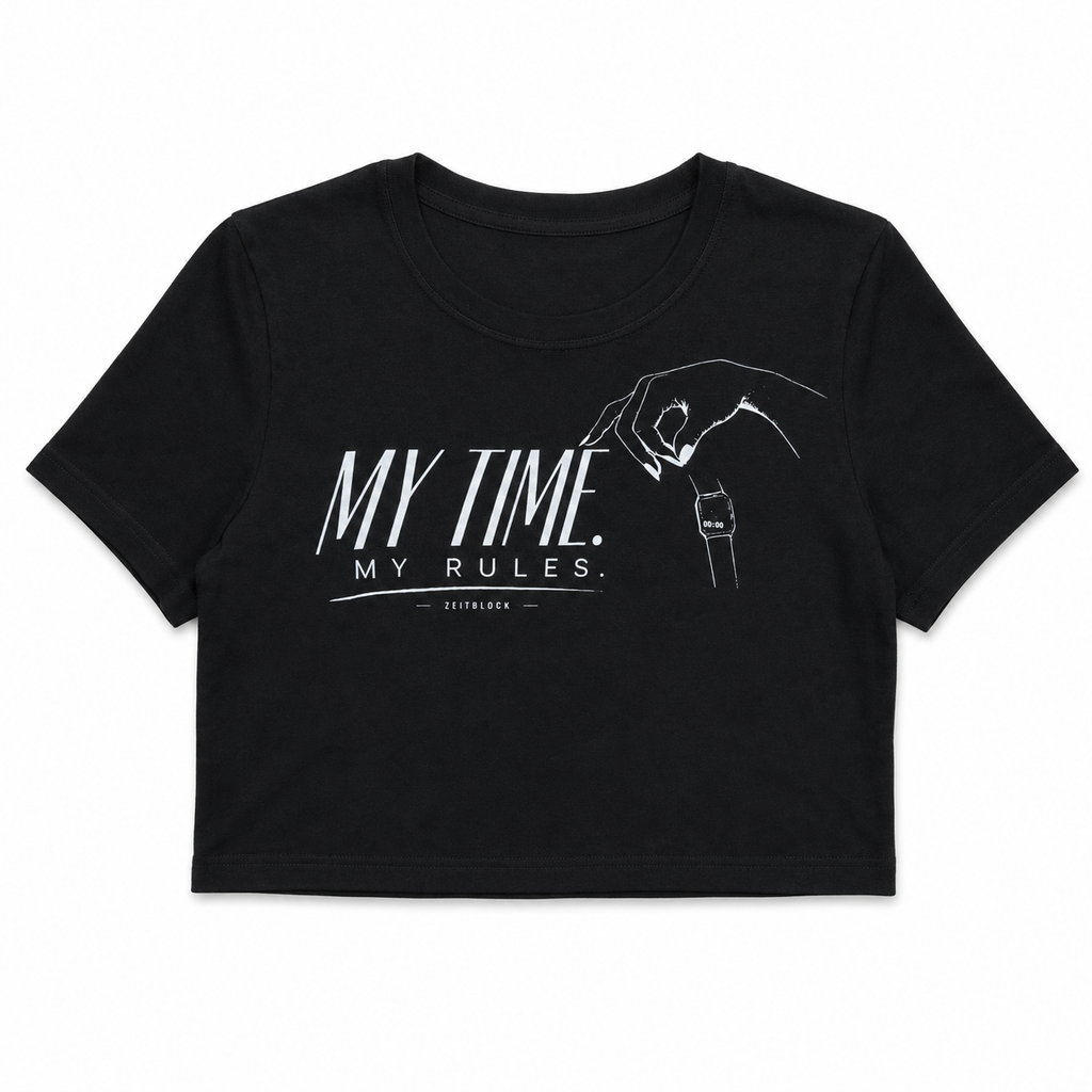 ZEITBLOCK MY TIME. MY RULES Damen Crop T‑Shirt