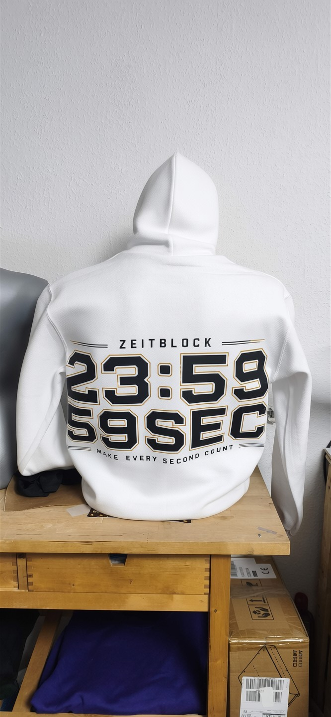 Zeitblock Hoodie „Time is Precious“ Heavy Cotton 500g