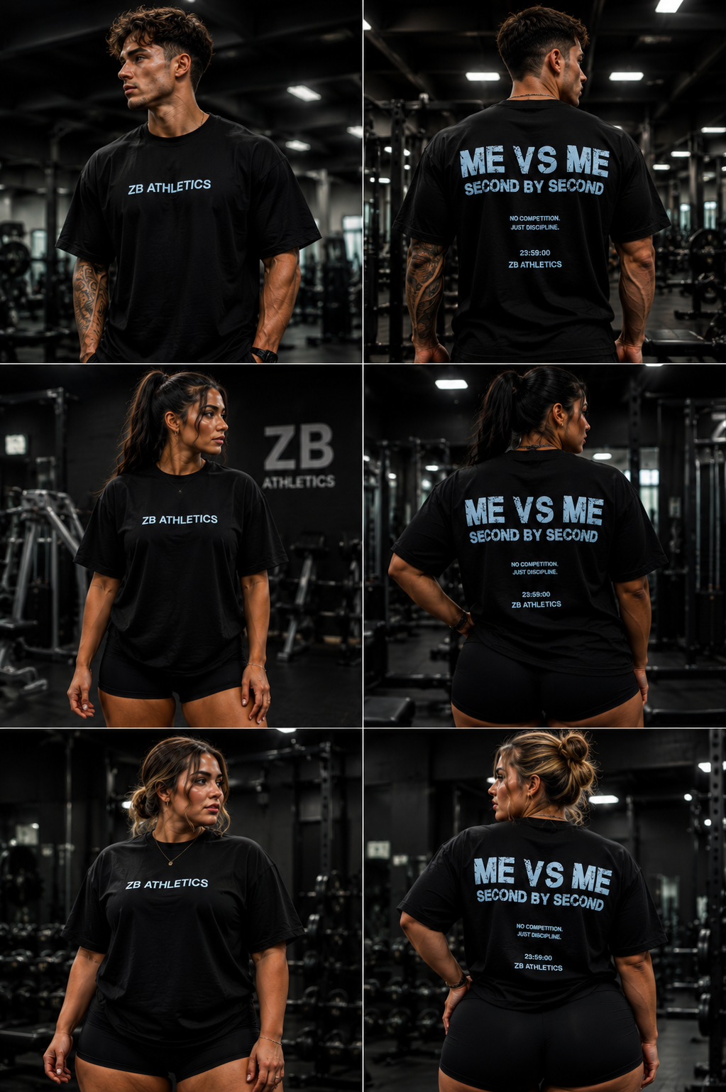 ZEITBLOCK® ME VS ME – Second By Second Heavy Oversized Gym Tee | Premium 300 GSM Streetwear