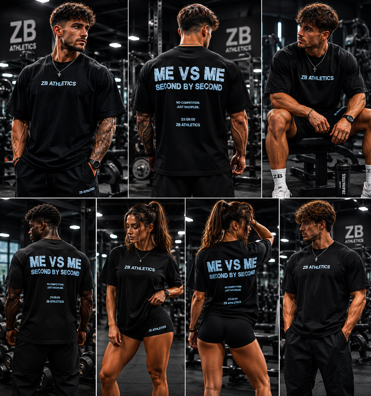 ZEITBLOCK® ME VS ME – Second By Second Heavy Oversized Gym Tee | Premium 300 GSM Streetwear