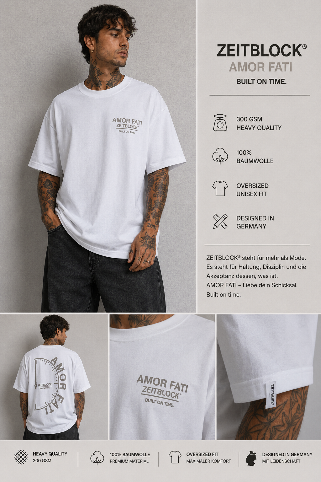 AMOR FATI – Premium Heavy Oversized  / Pulse T-Shirt | 300/250 GSM Heavyweight Cotton