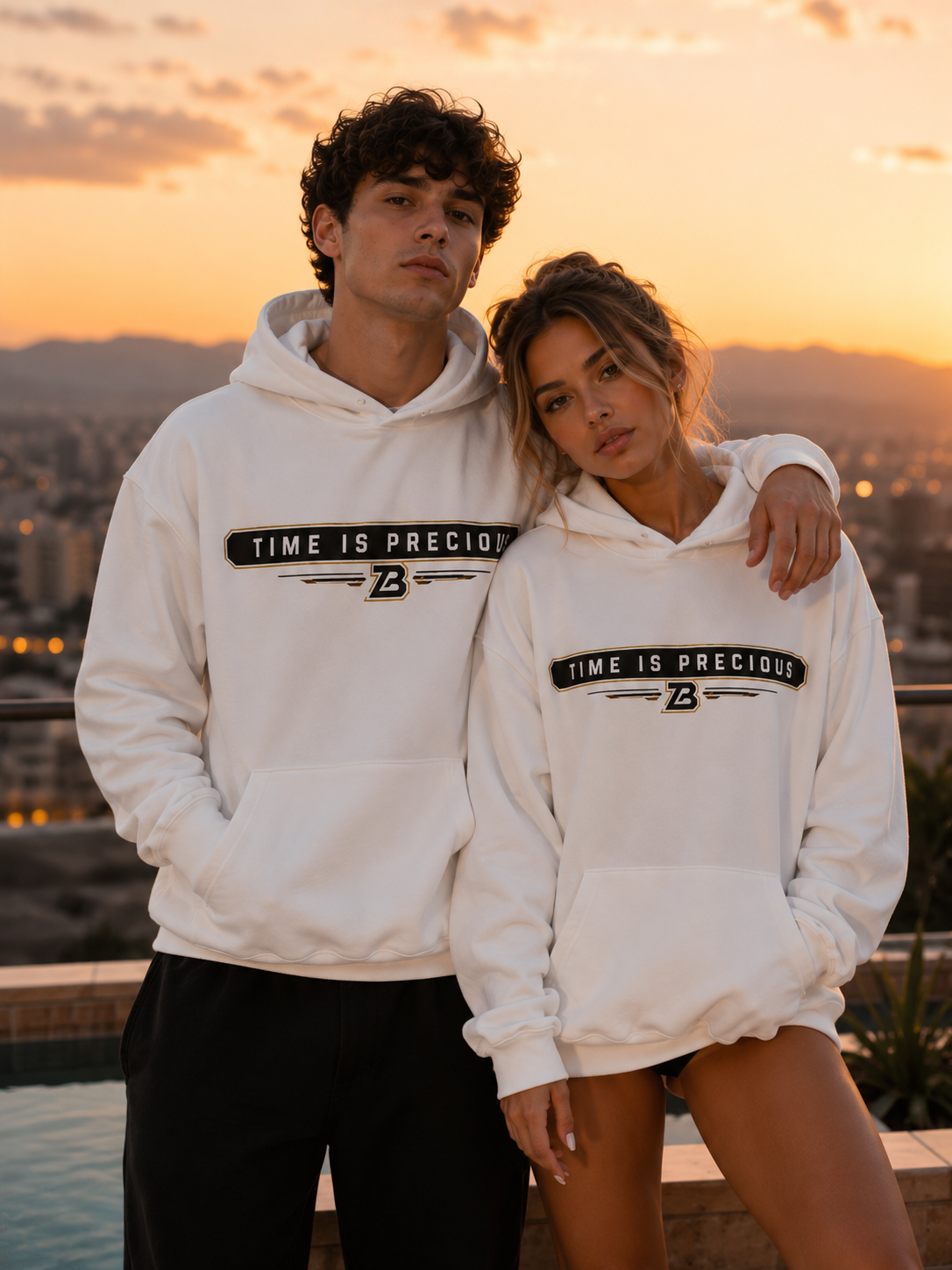 Zeitblock Hoodie „Time is Precious“ Heavy Cotton 500g
