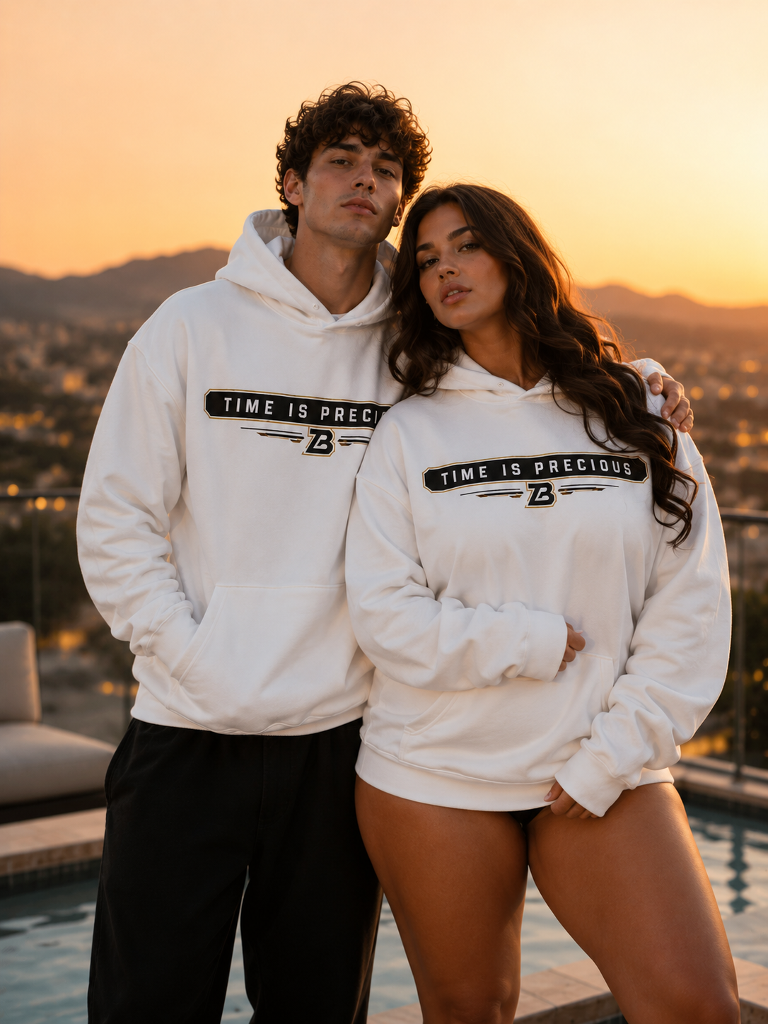 Zeitblock Hoodie „Time is Precious“ Heavy Cotton 500g